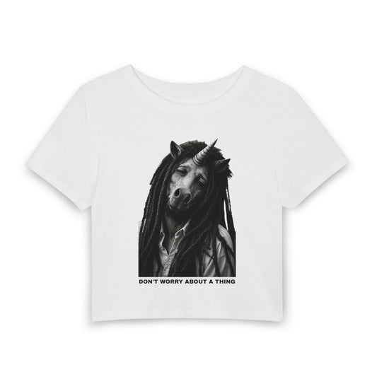 Women's Baby Tee — DON'T WORRY ABOUT A THING