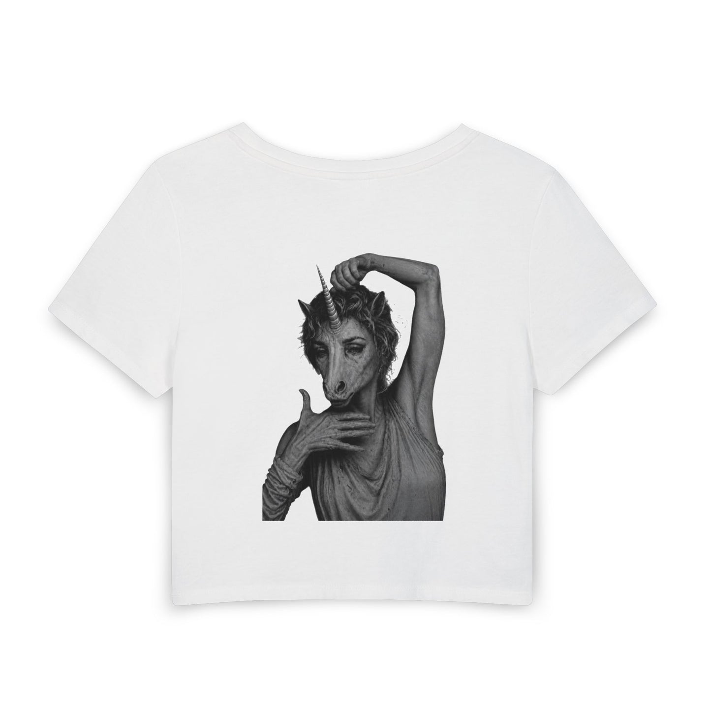Women's Baby Tee — STRIKE A POSE (back print)
