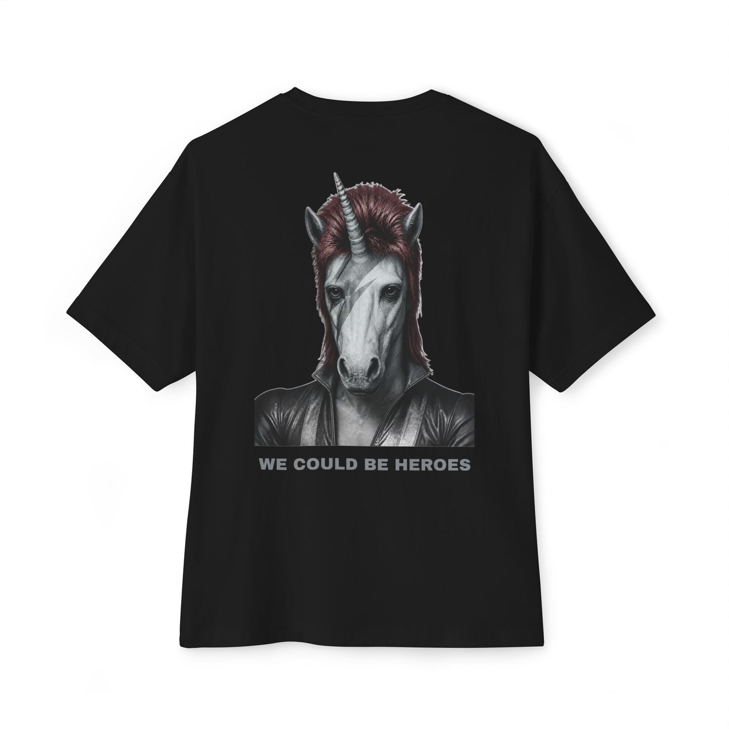 Oversized Tee — WE COULD BE HEROES (back print)
