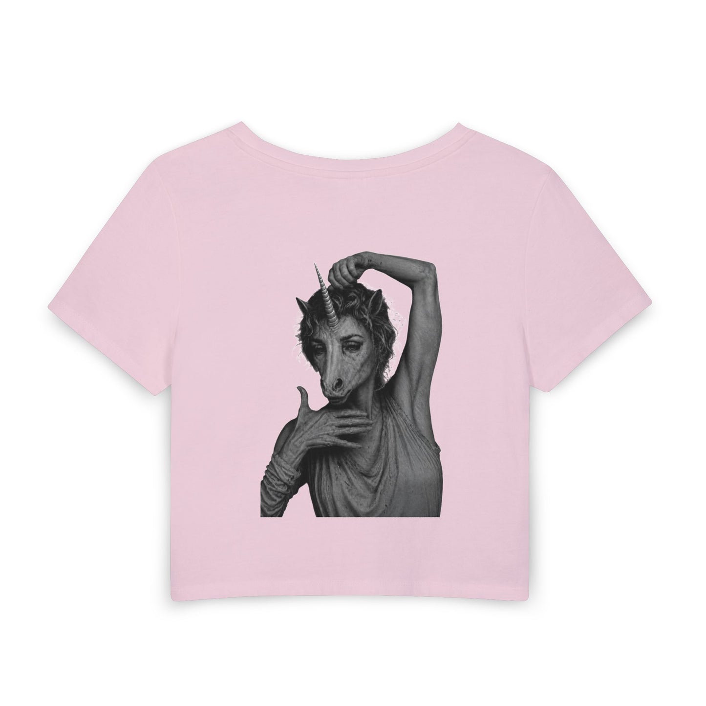 Women's Baby Tee — STRIKE A POSE (back print)