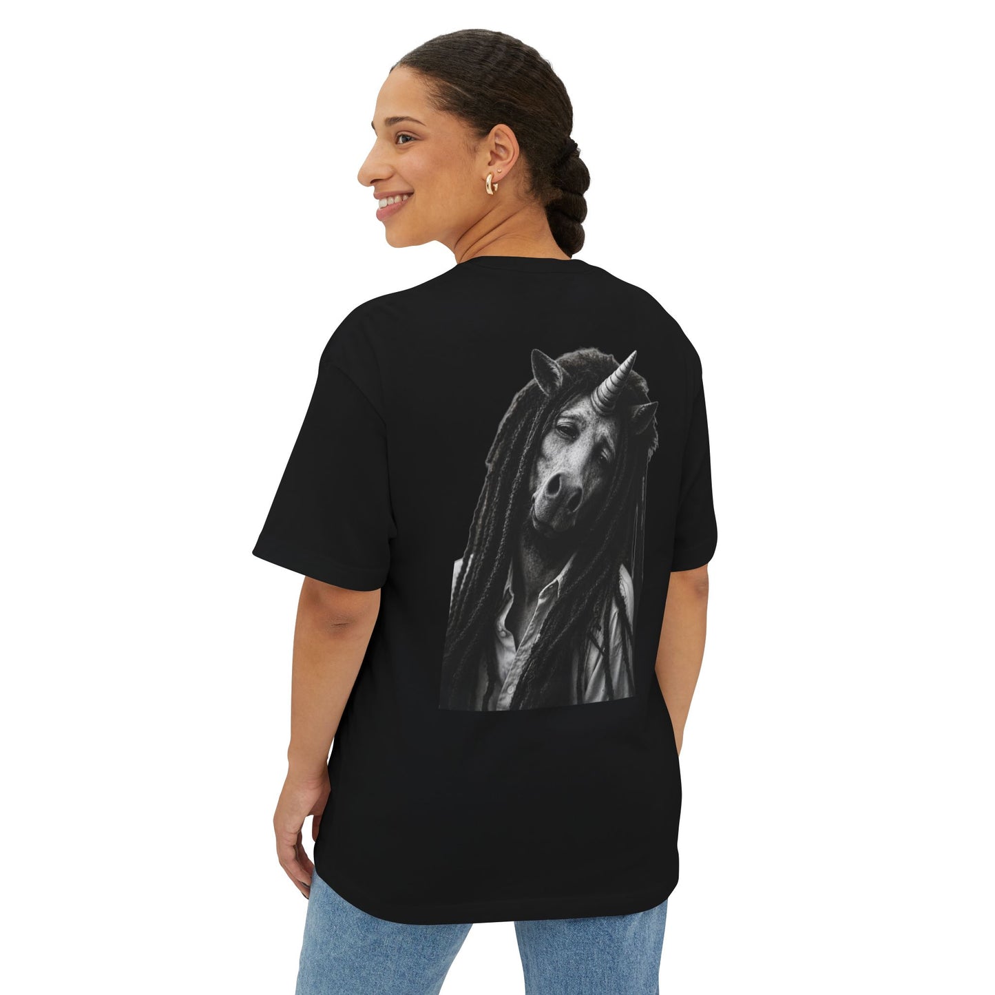 Oversized Tee — DON'T WORRY ABOUT A THING (back print)