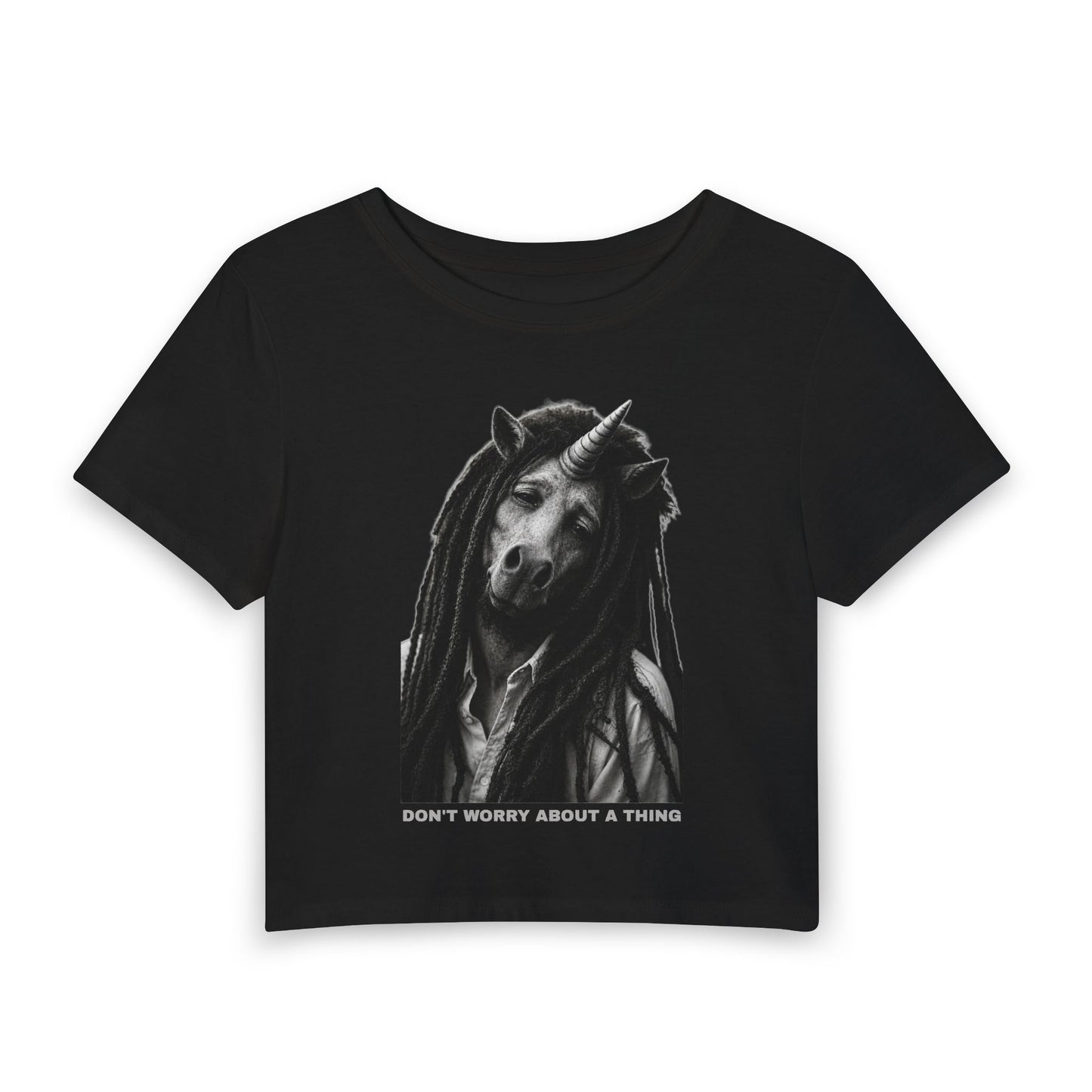 Women's Baby Tee — DON'T WORRY ABOUT A THING