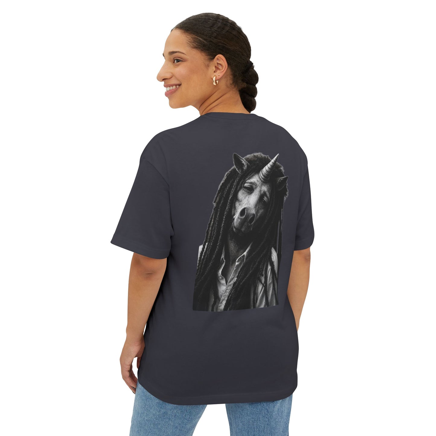 Oversized Tee — DON'T WORRY ABOUT A THING (back print)